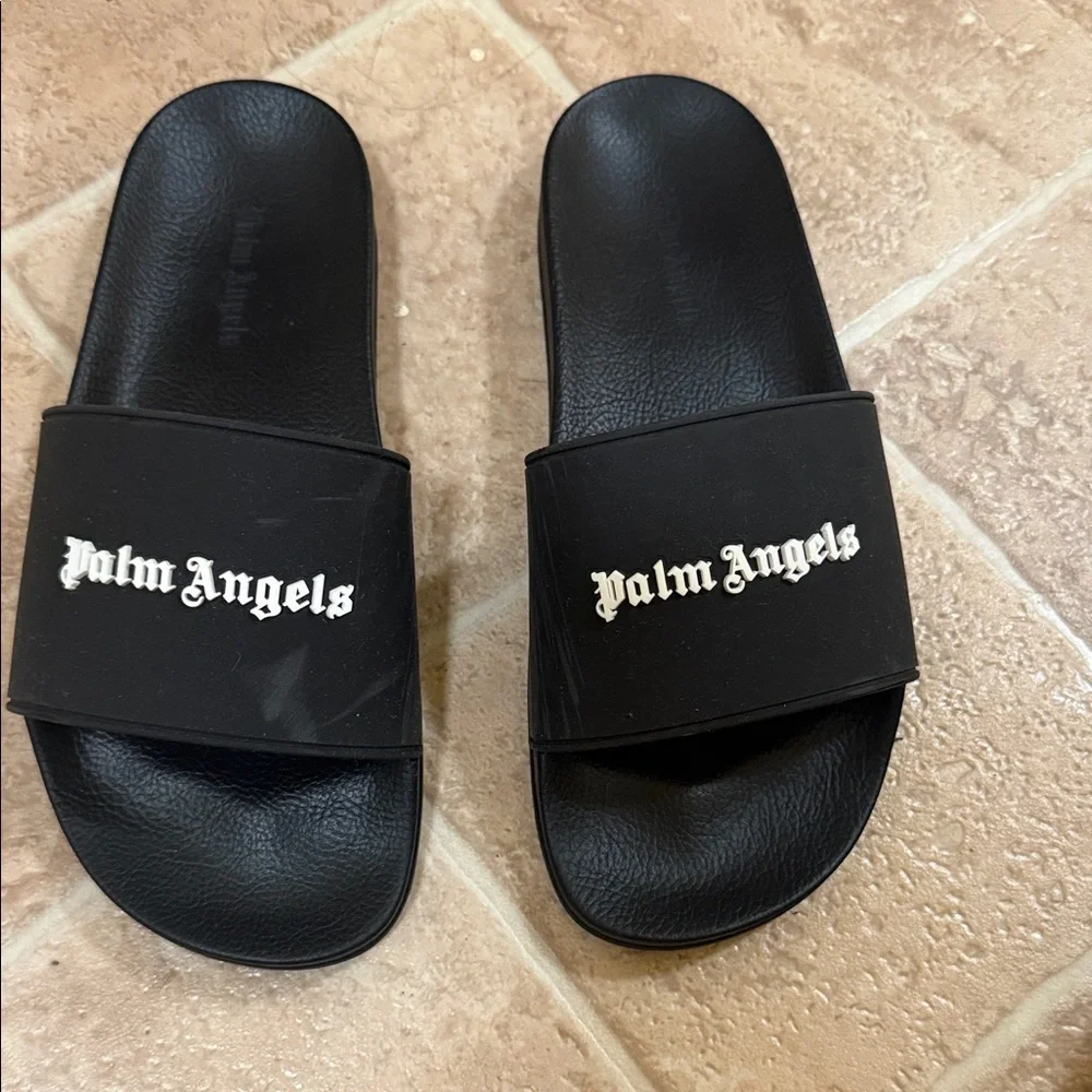 Palm Angels Black Logo Slides